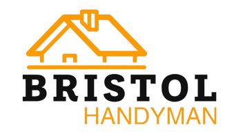 Bristol Handyman logo with an orange house roof outline and bold black and orange text.